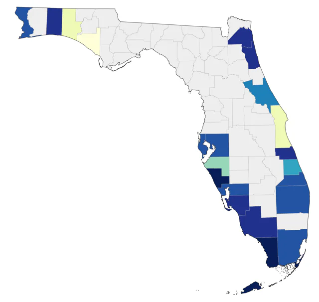 Roseate Tern county map