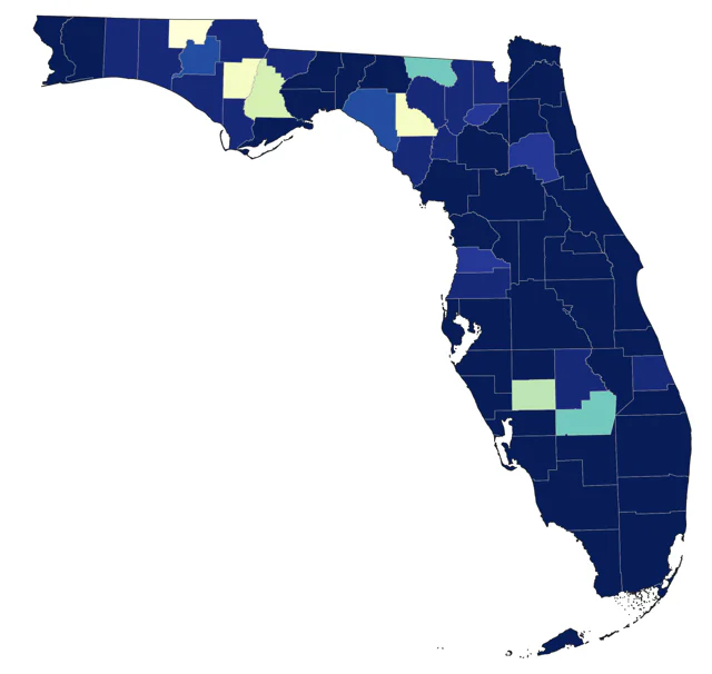 Ruddy Duck county map