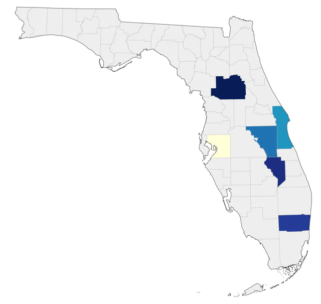 Ruddy Shelduck county map