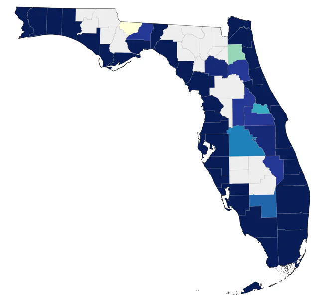 Ruddy Turnstone county map