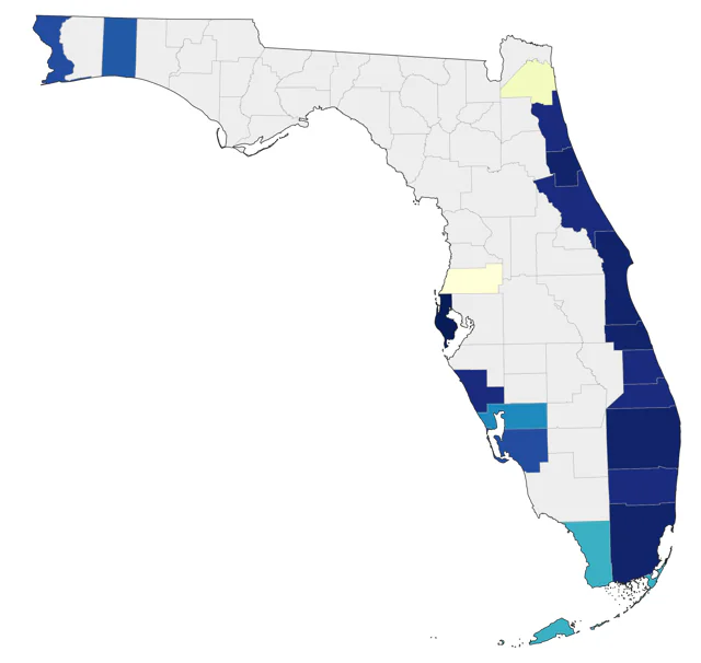 Sabine's Gull county map