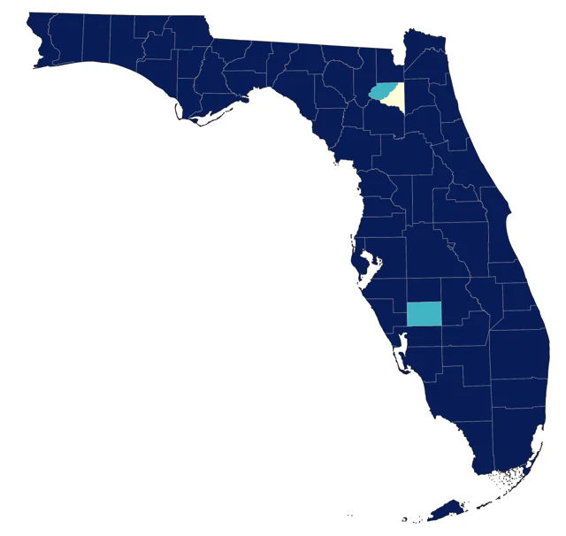 Savannah Sparrow county map