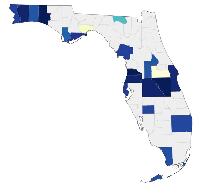 Say's Phoebe county map