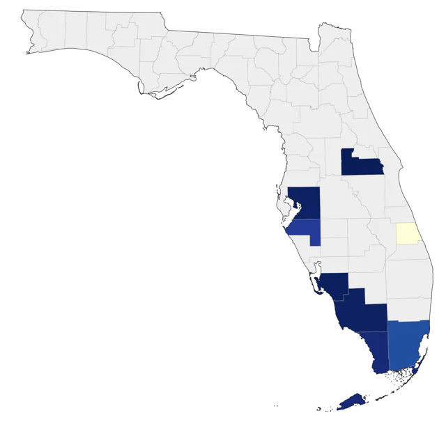 Scarlet Ibis county map