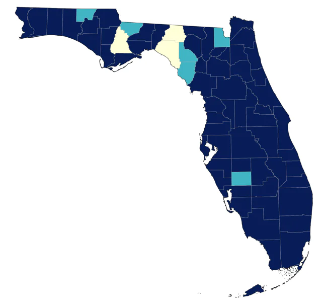 Sharp-shinned Hawk county map
