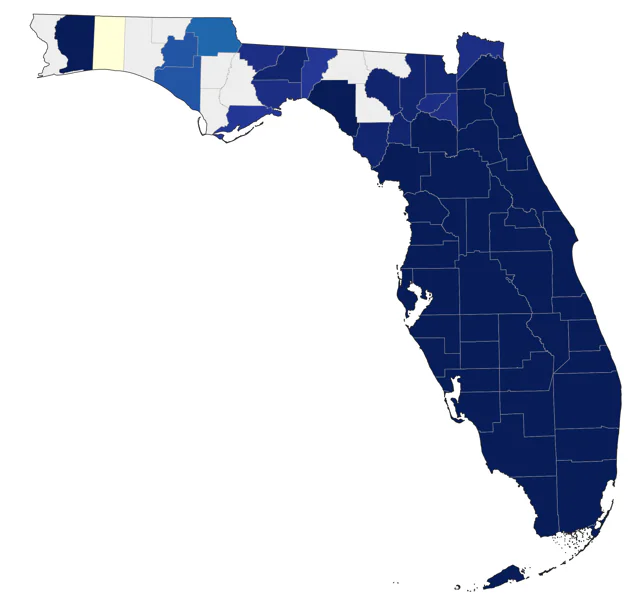 Short-tailed Hawk county map