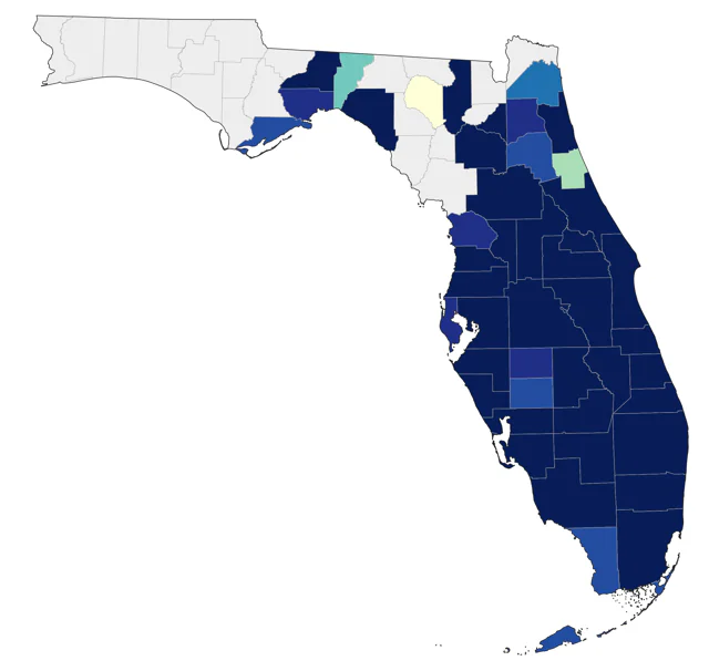 Snail Kite county map