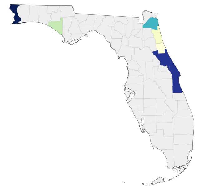 Snow Bunting county map