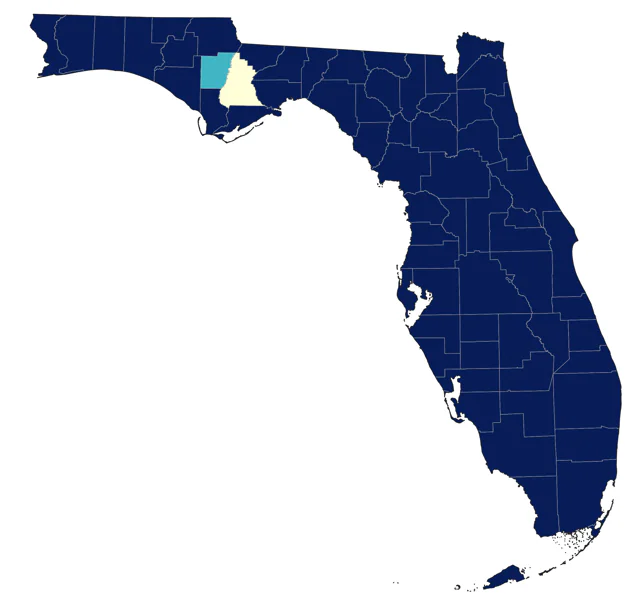 Snowy Egret county map