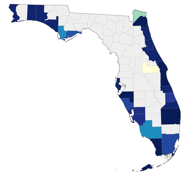 Sooty Shearwater county map