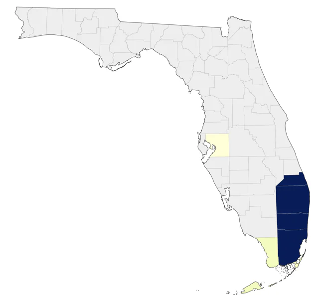 Spot-breasted Oriole county map