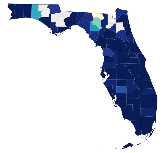 Stilt Sandpiper county map