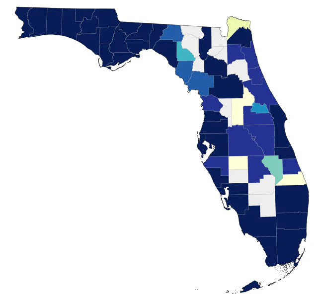 Swainson's Warbler county map