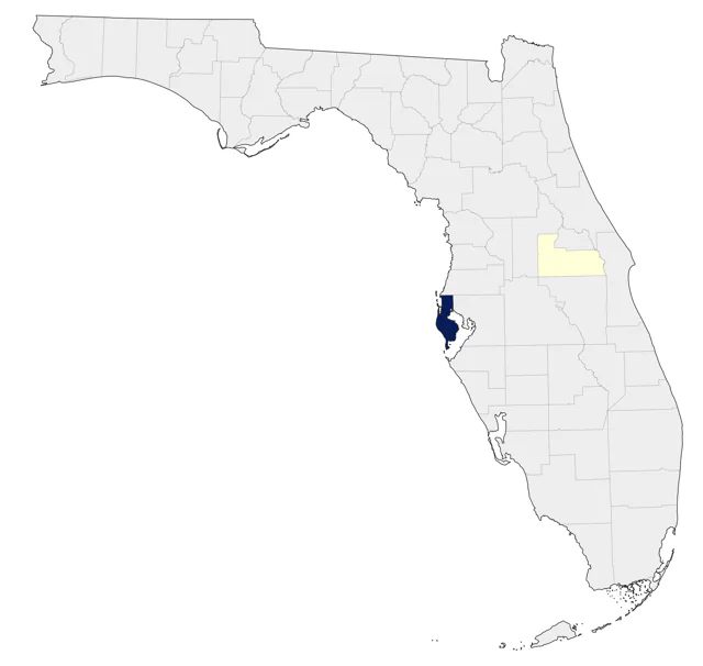 Townsend's Solitaire county map