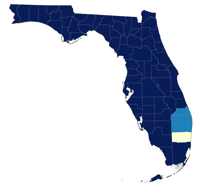 Tufted Titmouse county map