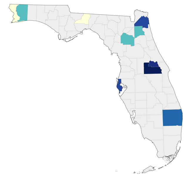 Western Flycatcher county map