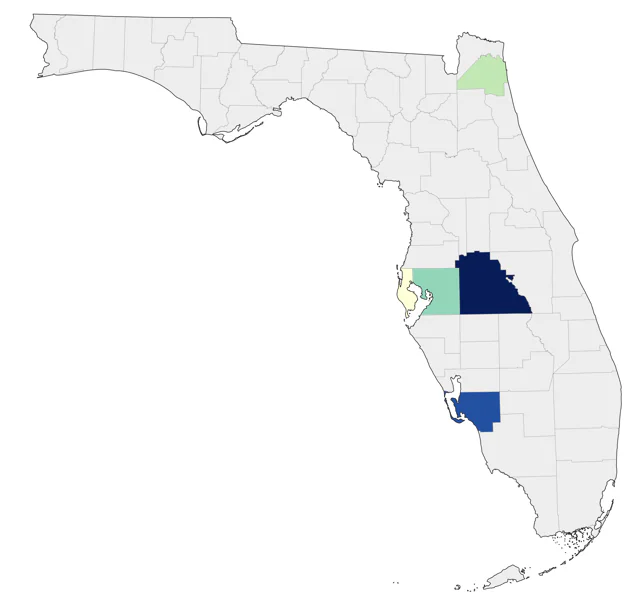 Western Grebe county map