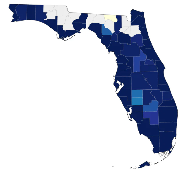 Western Sandpiper county map