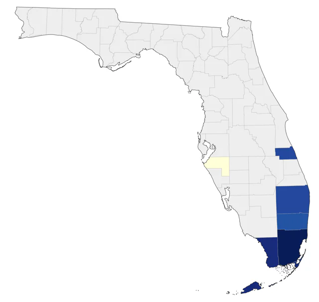 Western Spindalis county map
