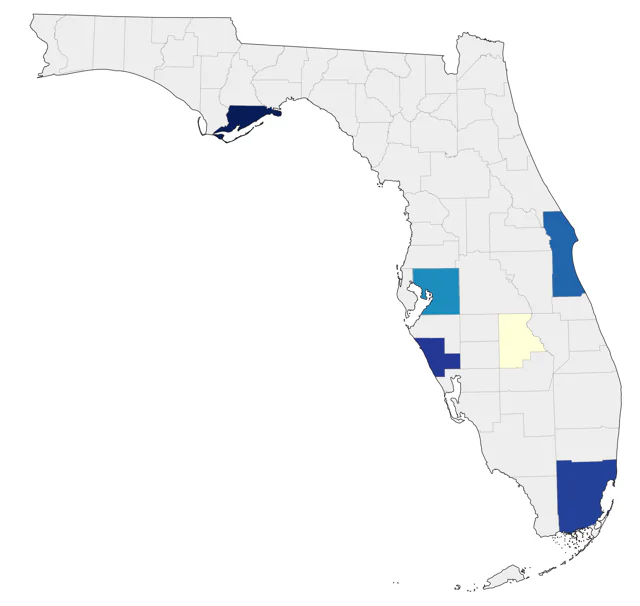 Western Wood-Pewee county map