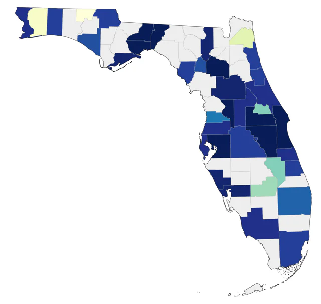 White-faced Ibis county map