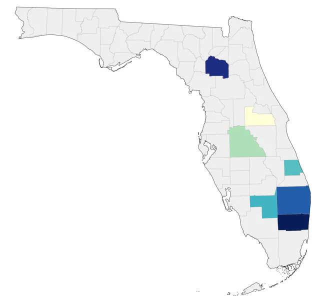 White-faced Whistling-Duck county map