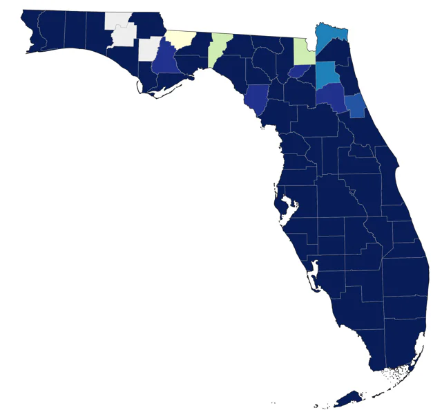 White-winged Dove county map