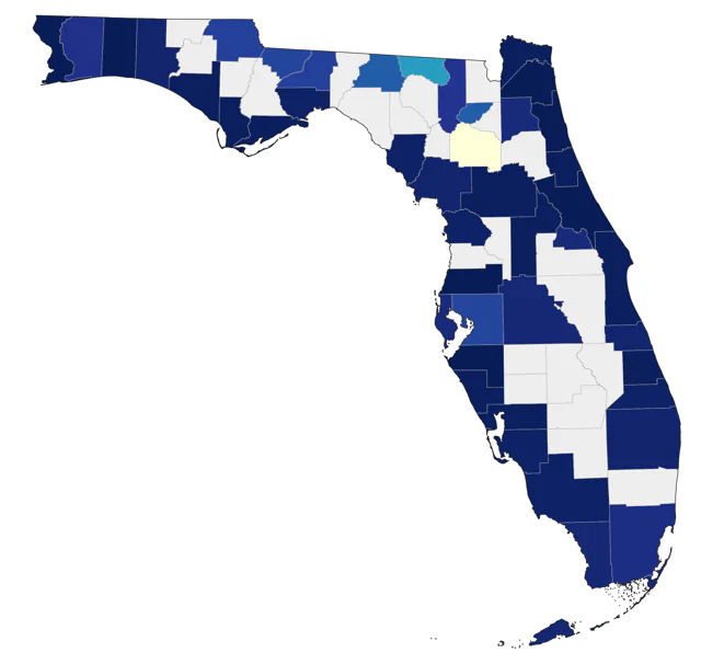 White-winged Scoter county map