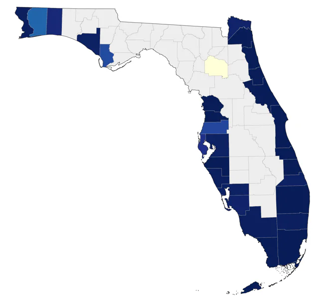 Wilson's Storm-Petrel county map