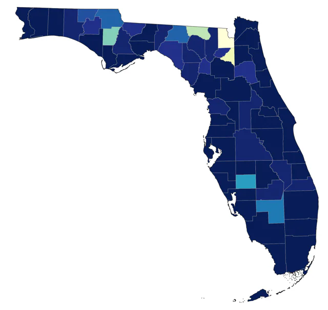 Worm-eating Warbler county map