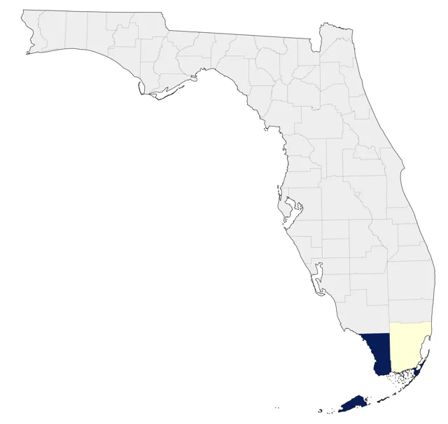 Yellow-faced Grassquit county map