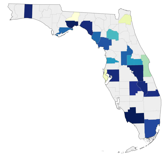 Yellow Rail county map