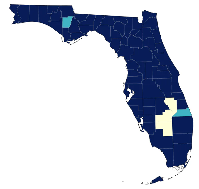 Yellow-throated Vireo county map