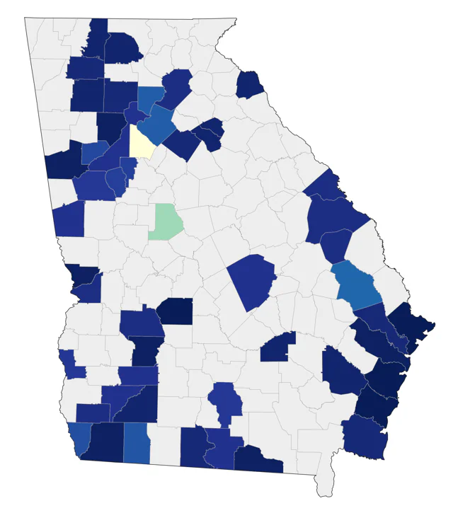 American Avocet county map