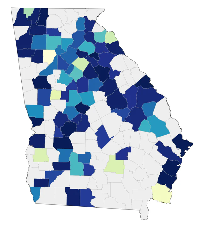 American Barn Owl county map