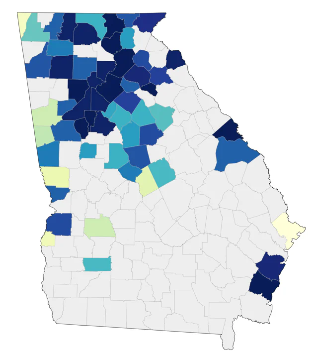 American Black Duck county map