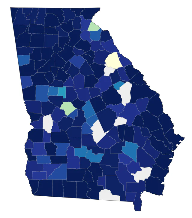 American Coot county map