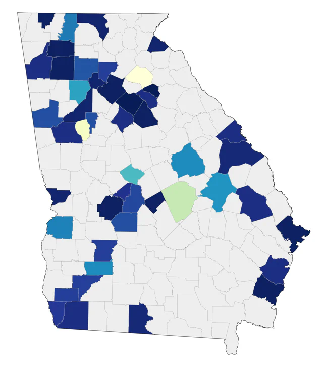 American Golden-Plover county map