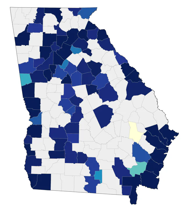 American Herring Gull county map
