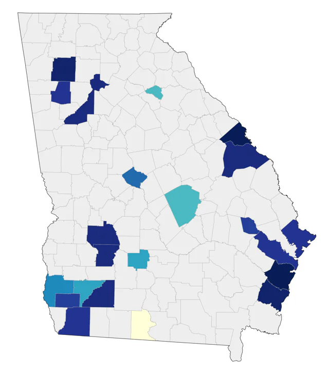 Ash-throated Flycatcher county map
