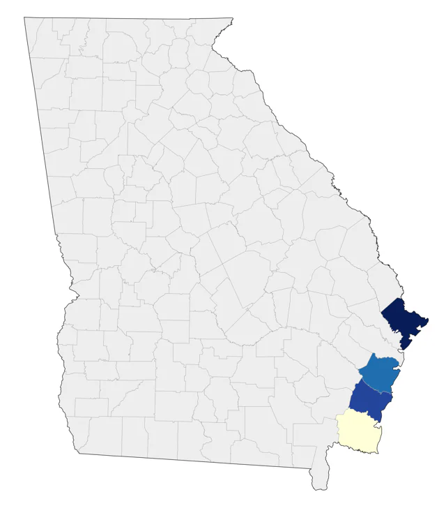 Band-rumped Storm-Petrel county map