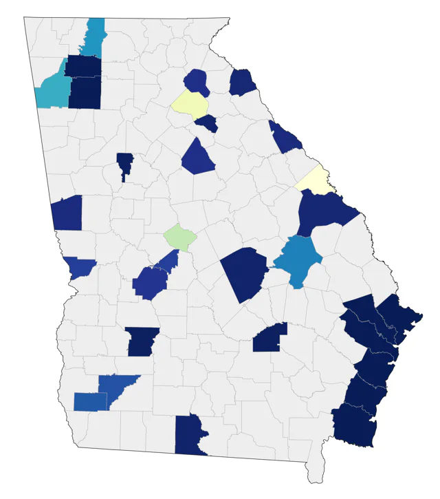 Black-bellied Plover county map