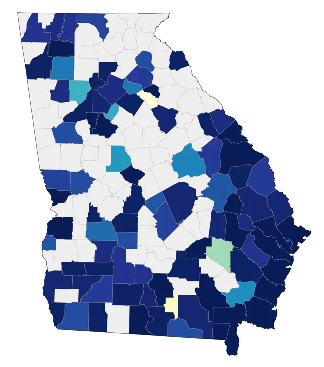 Black-crowned Night Heron county map