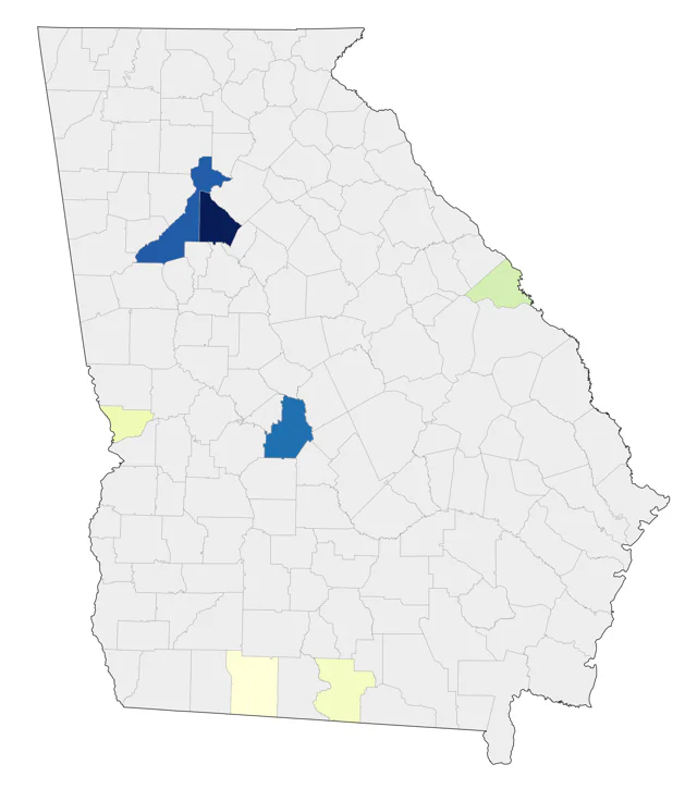 Black-headed Grosbeak county map