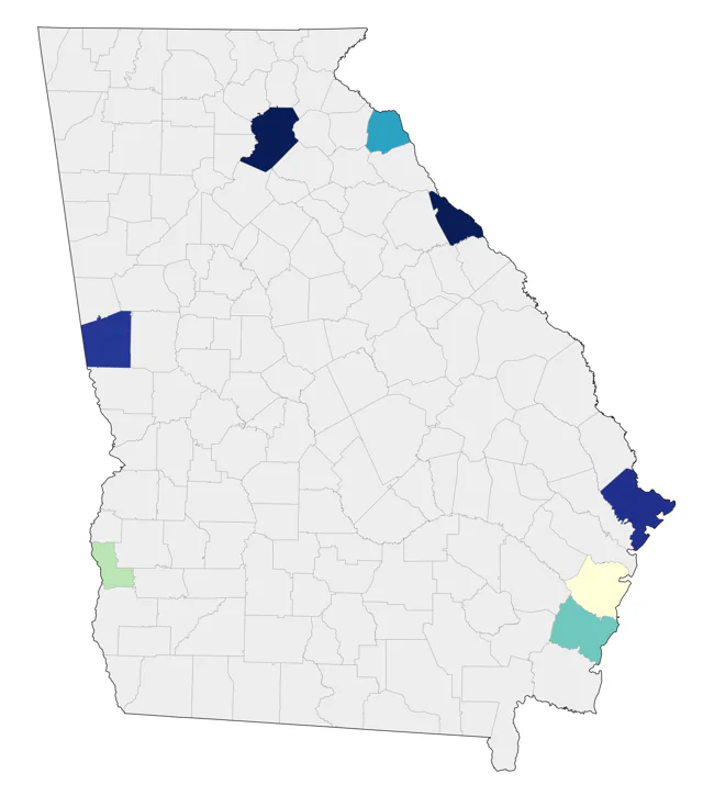Black-legged Kittiwake county map