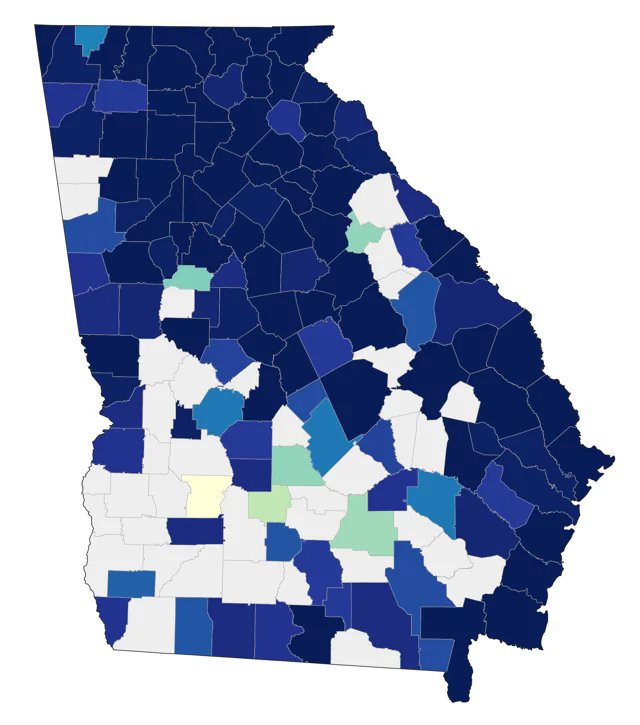 Black-throated Blue Warbler county map
