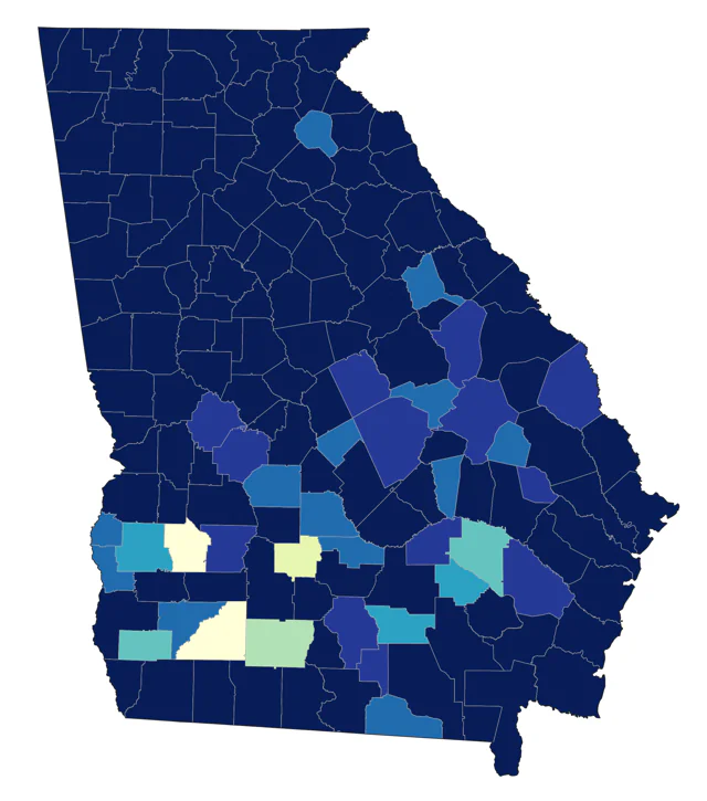 Blue-headed Vireo county map