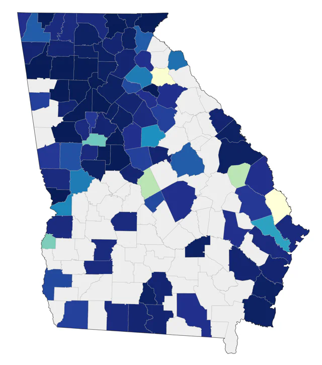 Blue-winged Warbler county map