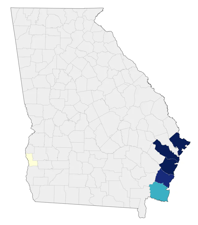 Bridled Tern county map