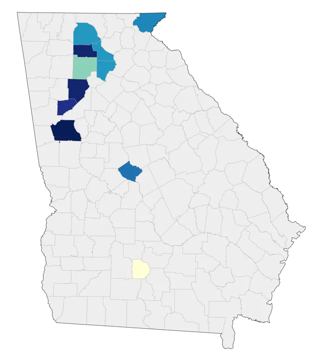 Broad-tailed Hummingbird county map